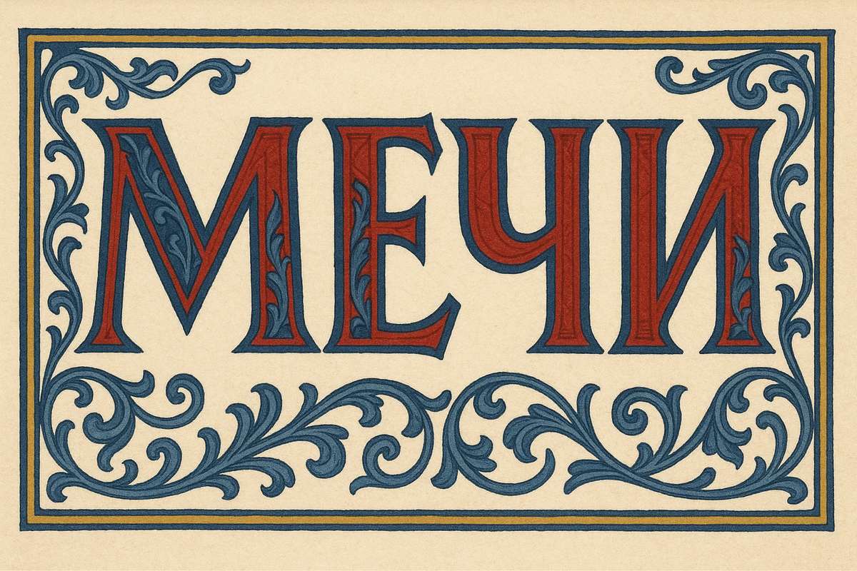 Надпись мечи