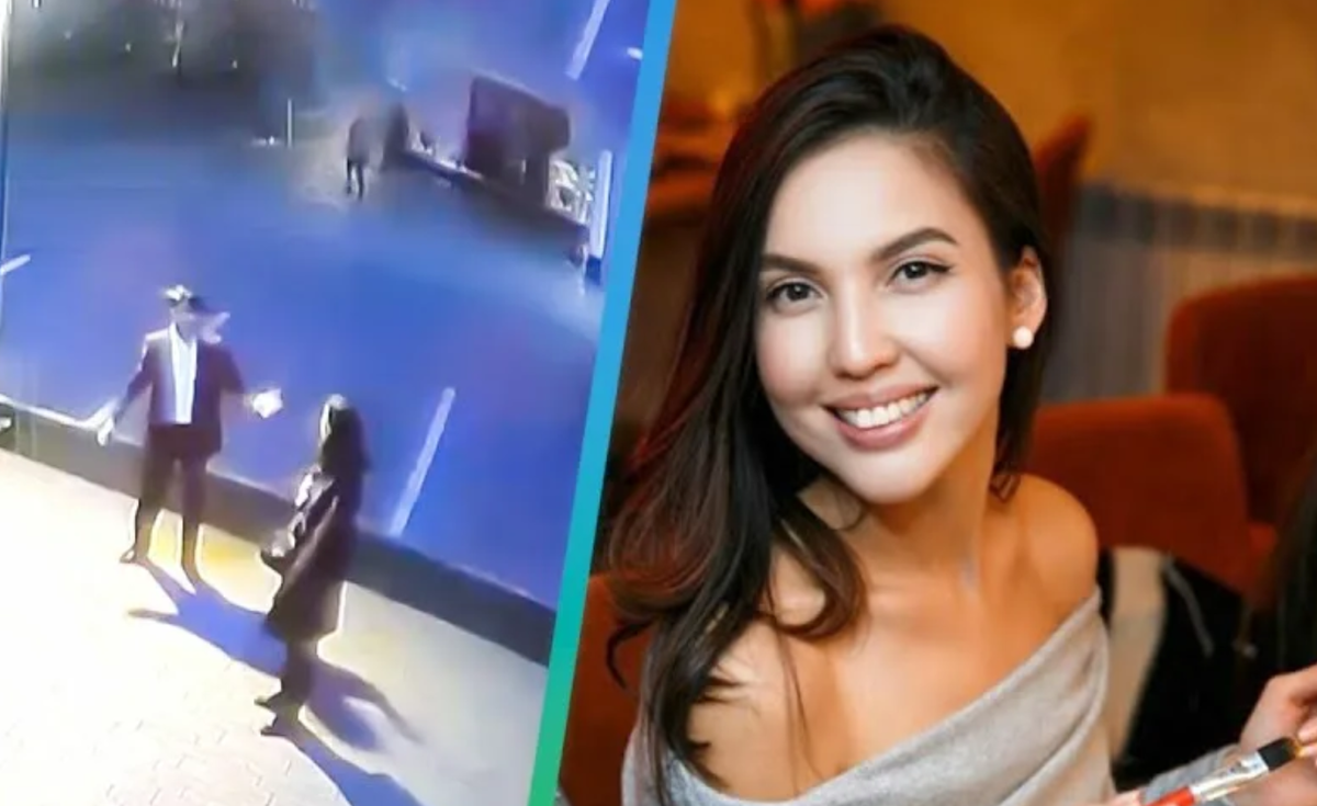 Фото слева: кадр с камер видеонаблюдения. Фото Салтанат справа: соцсети