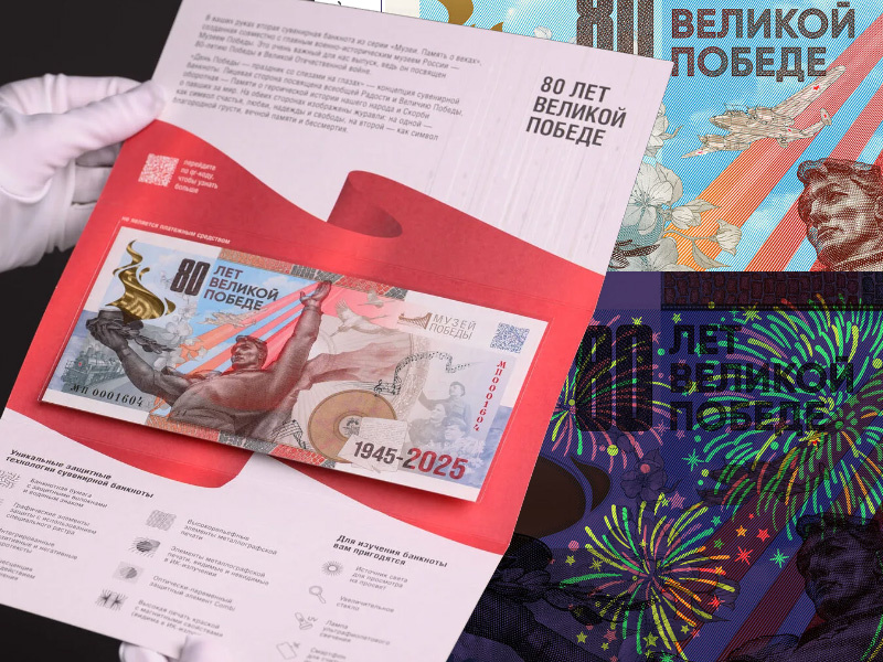 Сувенирная банкнота России к 80-летию Победы