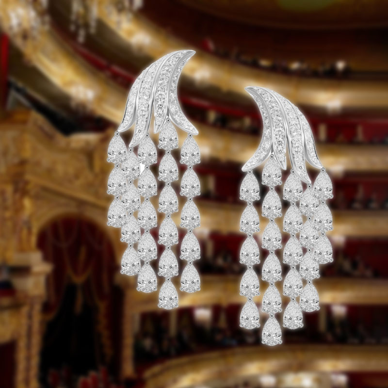 Серьги Mercury Classic из белого золота с бриллиантами