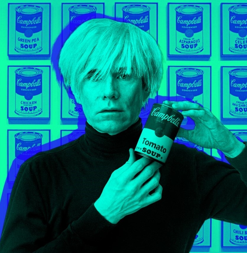 Энди Уорхол c банкой супа Кэмпбэлл