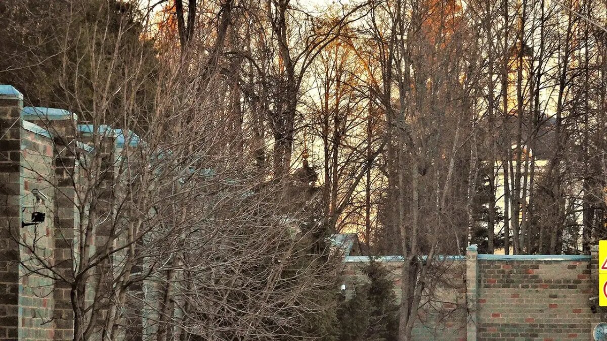    Ограда резиденции Путина в Ново-Огарёве.