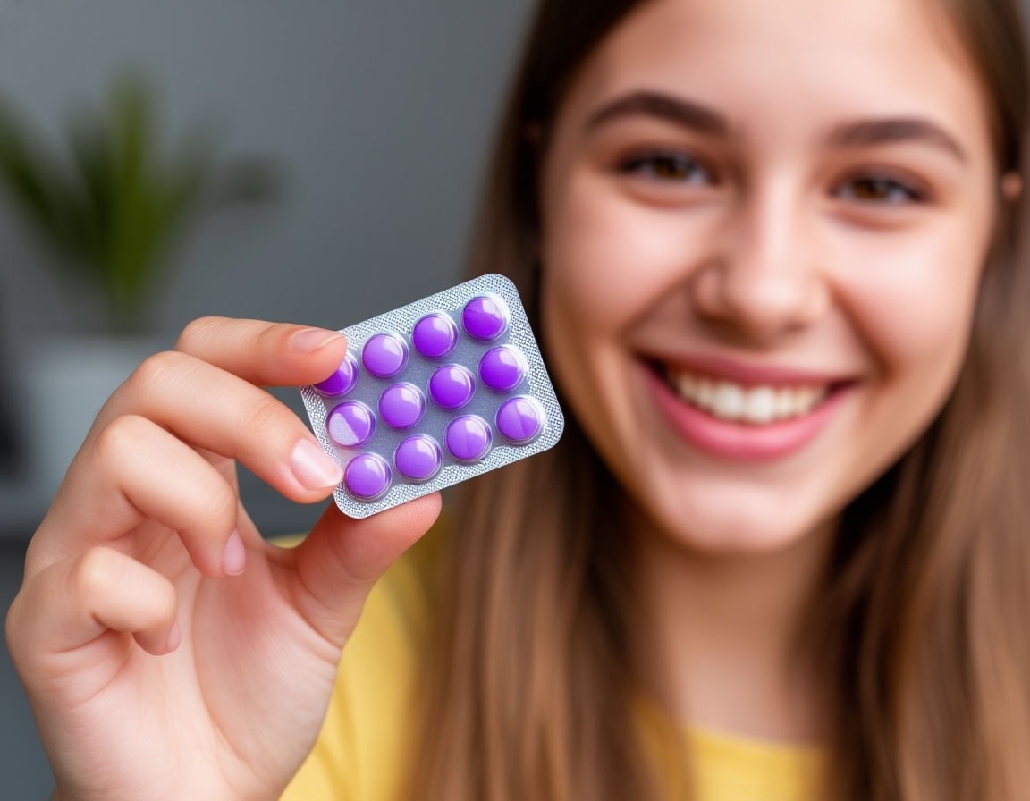 Удобная форма упаковки таблеток индикации зубного налета