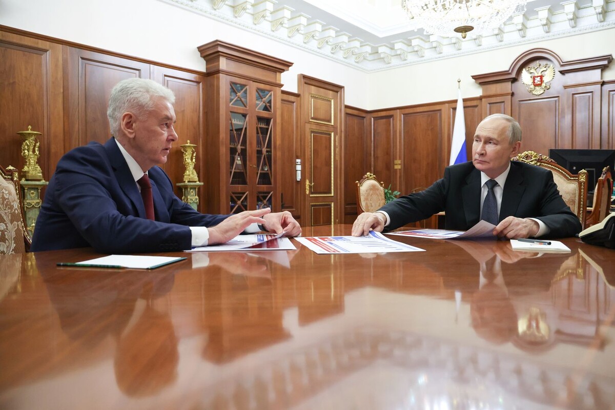    Встреча президента РФ Путина и мэра Москвы Собянина / Источник: © Вячеслав Прокофьев/пресс-служба президента РФ/ТАСС