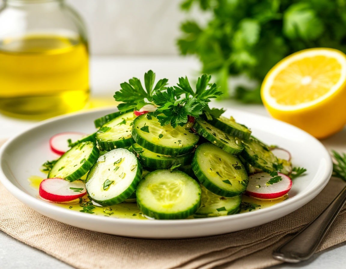 Салат из огурца с редисом