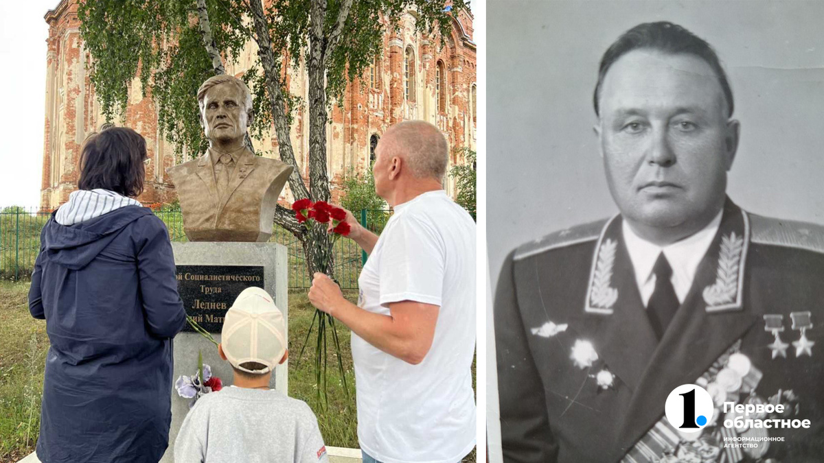 Внучка героя приехала в село Губернское, где установлен бюст Василию Архипову. Фото «Аргаяш Медиа»
