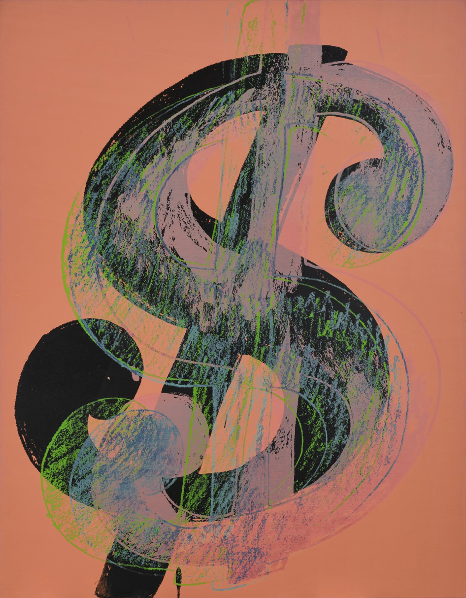 Dollar Sign, Энди Уорхол, 1981, аукционный дом Sothebys (цена торгов 5 - 7 млн $)