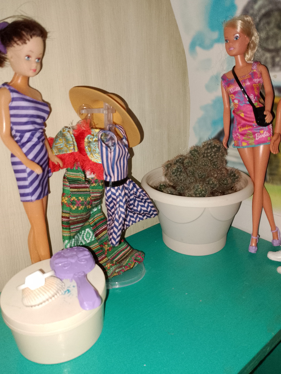 Гуляли и набрели на магазинчик. Полоски много, даже в глазах рябит. Наверное, потому и продавщица хмурая