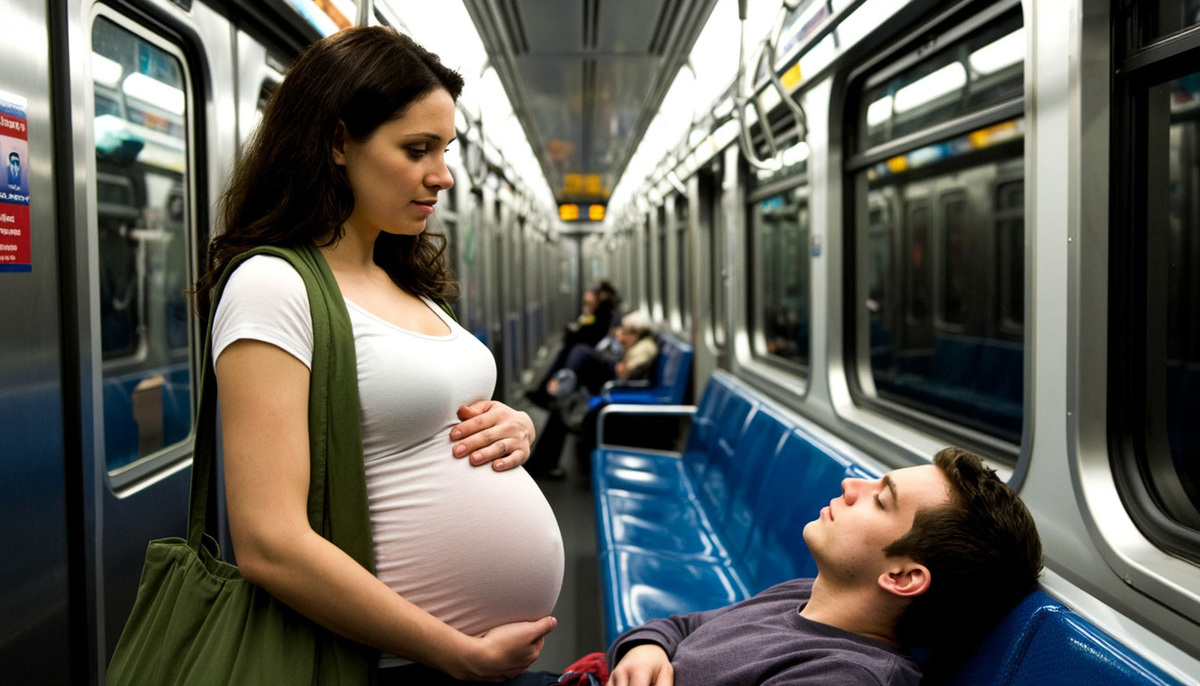 Подводит она свою беременную дочурку к парню.