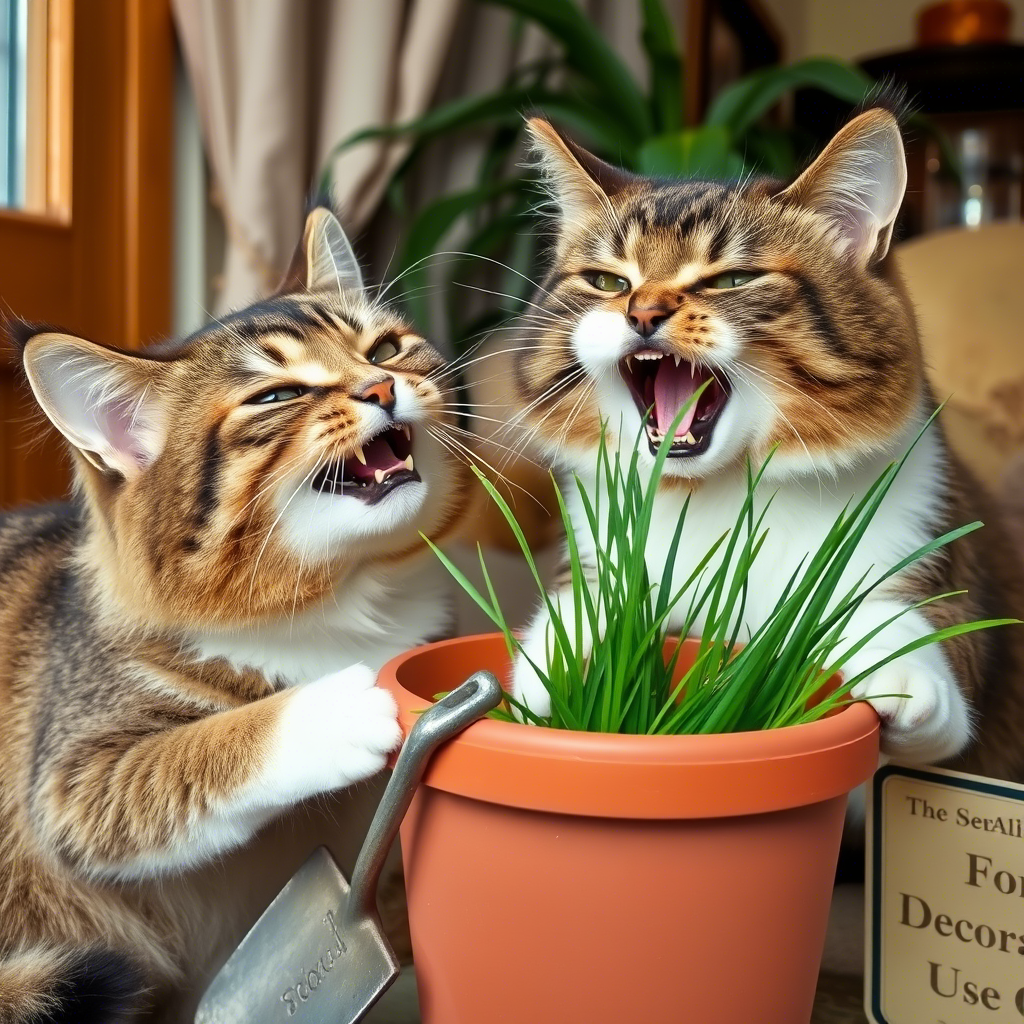 Мои кошки едят траву как депутаты в столовой