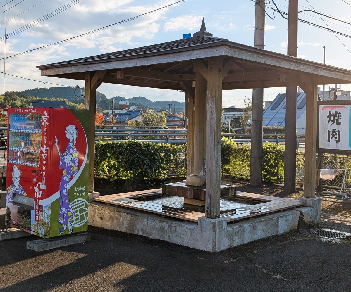 Ванночка-онсэн для ног по пути в Кумамото из Кагошимы.