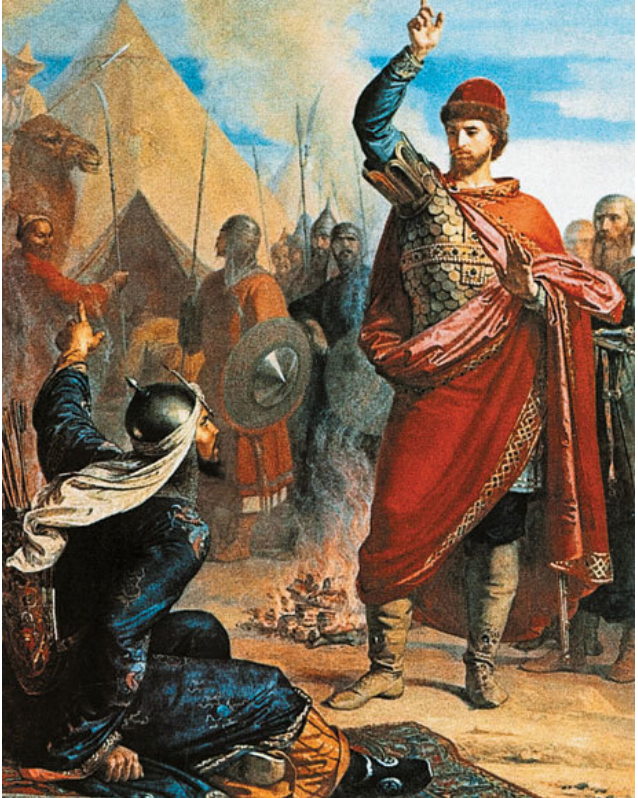 Отказ Александра Невского исполнить татарский обряд поклонения огню и кусту. Худ.
Ф. Моллер