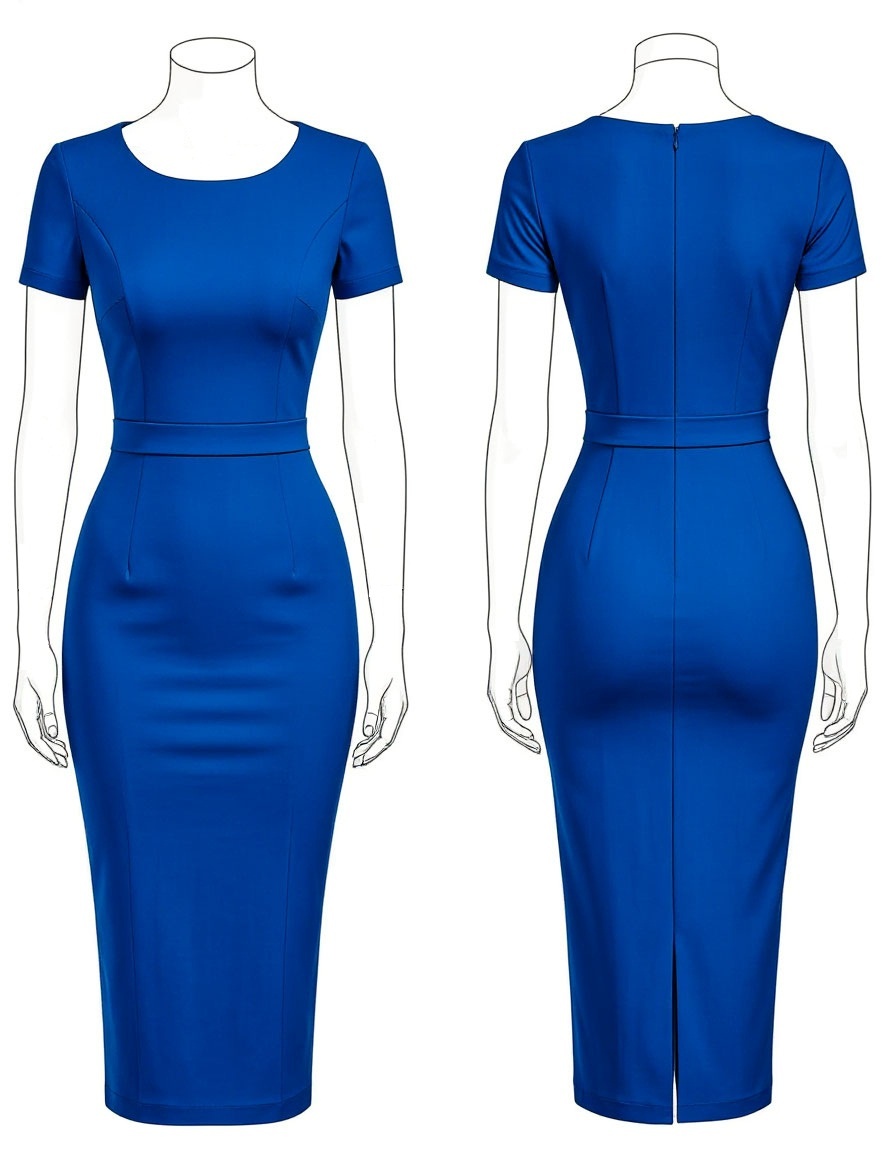 Платье-футляр прилегающего силуэта