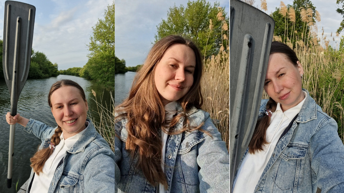 Вдохнохновляю своего мужчину на удачный улов. А если не поможет, то и весло пригодится