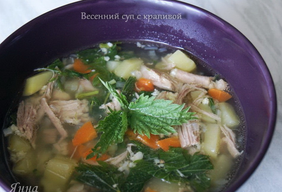 Фото автора.Весенний суп с крапивой.
