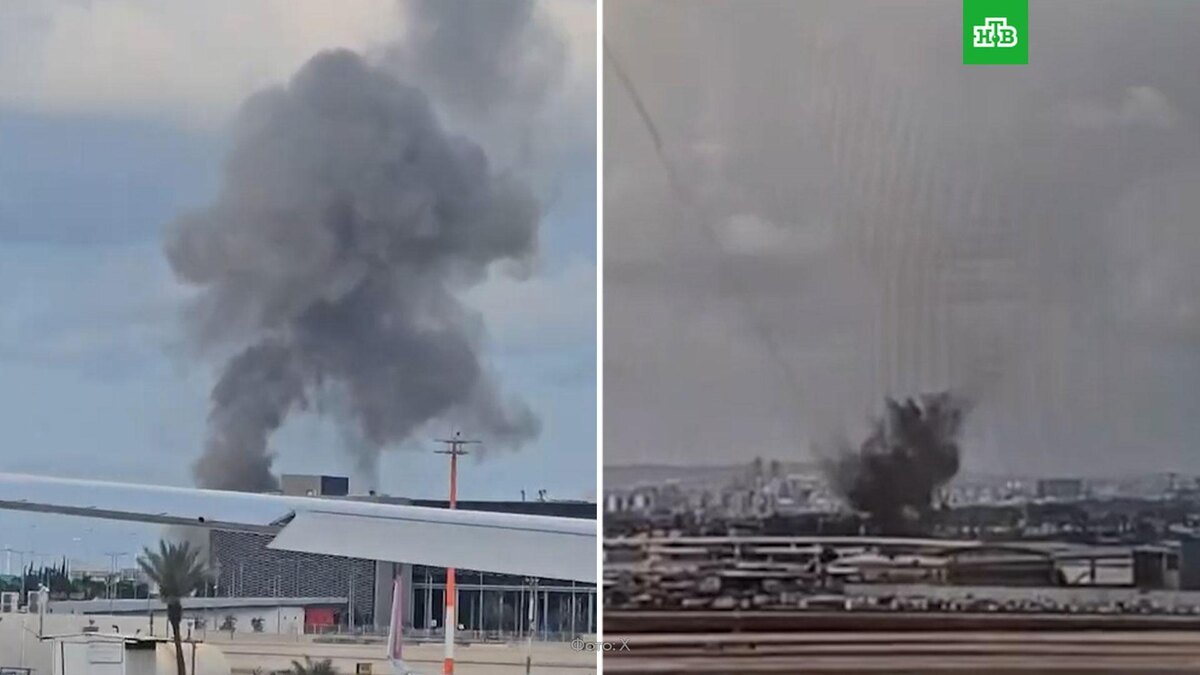    Опубликовано видео падения ракеты в аэропорту    Тель-Авива