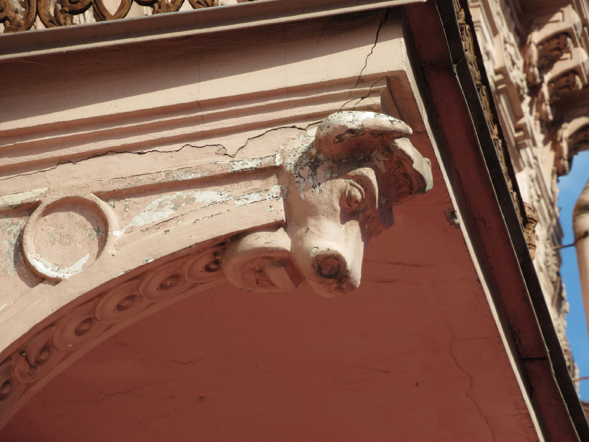 Бычья голова с кольцом.