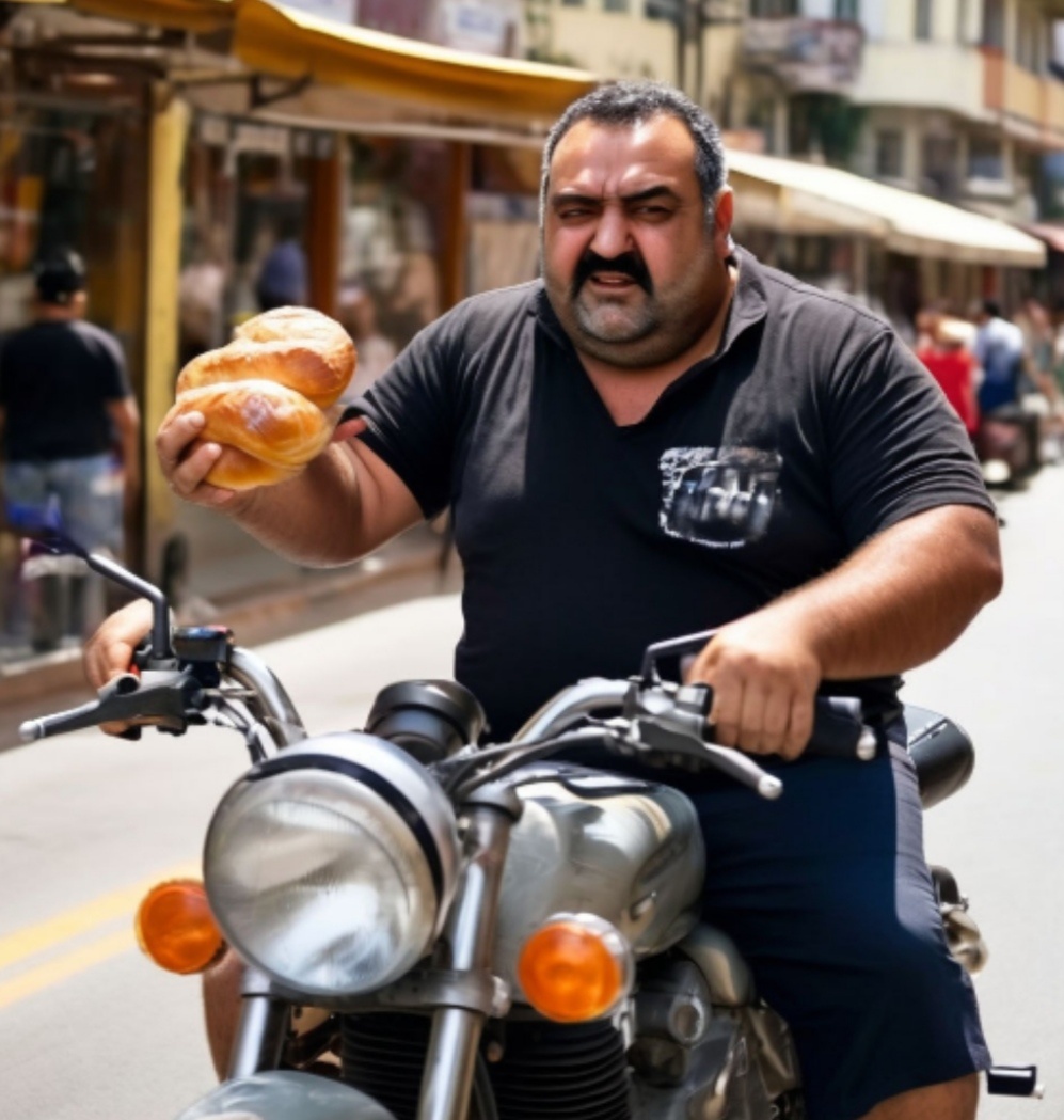 Рисунок создан нейросетью, очень достоверно получилось. Только мотоцикл был более современной модели.