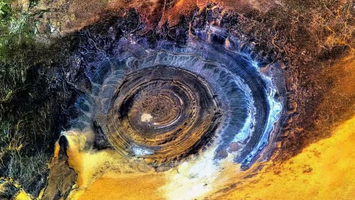 Глаз Пустыни в Сахаре. Снимок из космоса. Из открытых источников.