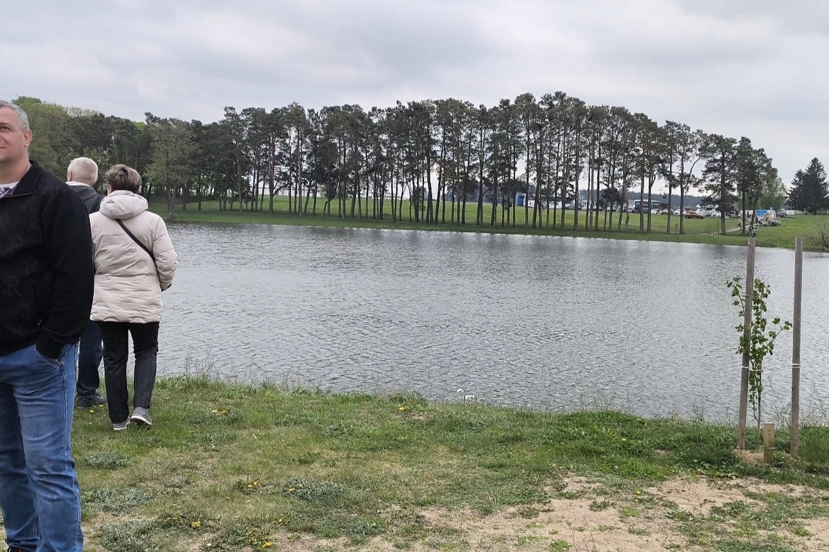 Беларусь. Озеро на территории Мирского замка.