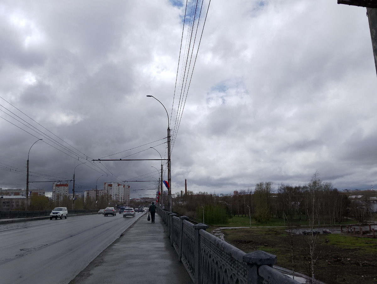 Тучи сгущаются, как будто вот-вот начнется гроза. Но нет, они сулили просто дождь. 05.05.2025. Фото автора