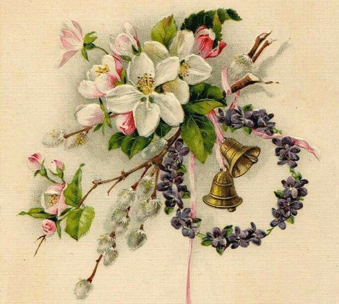 Старинная пасхальная открытка. Иллюстрация из сети