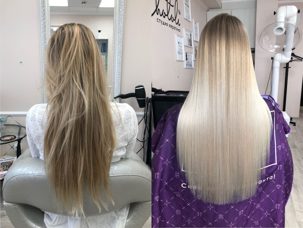 Примеры студии Chololi Keratin (до/после)