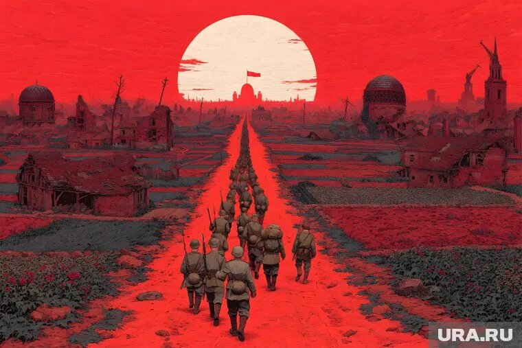 «Эх, дороги» повествует о трудностях и лишениях, с которыми сталкивались солдаты. Фото: Создано в Midjourney © URA.RU