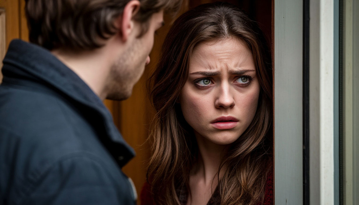 женщина с полными боли глазами