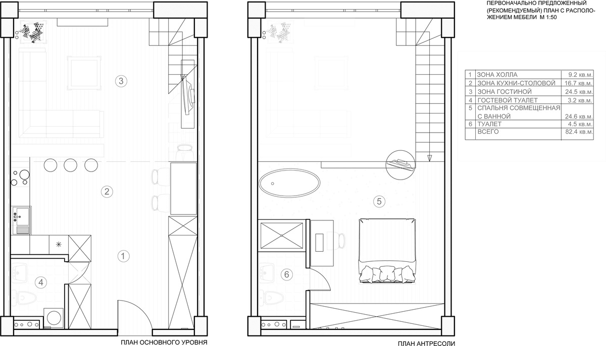 Итоговое планировочное решение. Фишка - ванная с видом на город, спальня так же задействует панораму на все 100 процентов