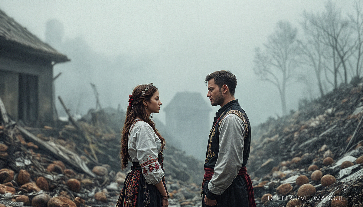 Авторское изображение @vedmasoul. Cгенерировано ИИ. Порча на отношения, разрыв