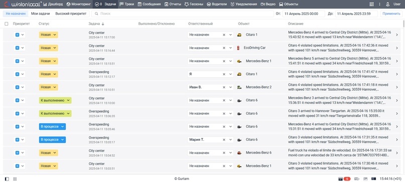 Новая функциональность упрощает управление задачами в Wialon