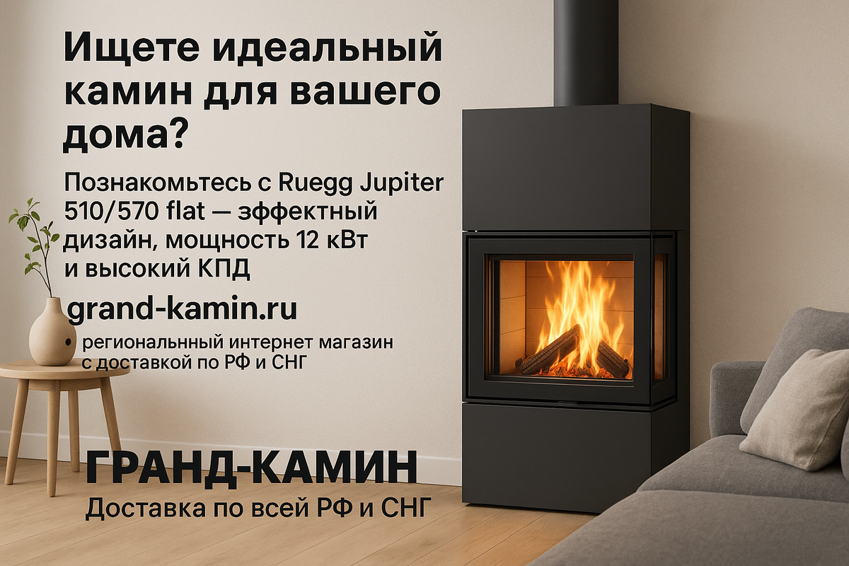    Каминная топка Ruegg Jupiter 510/570 flat: как создать уют в вашем доме и сэкономить на отоплении Kamin