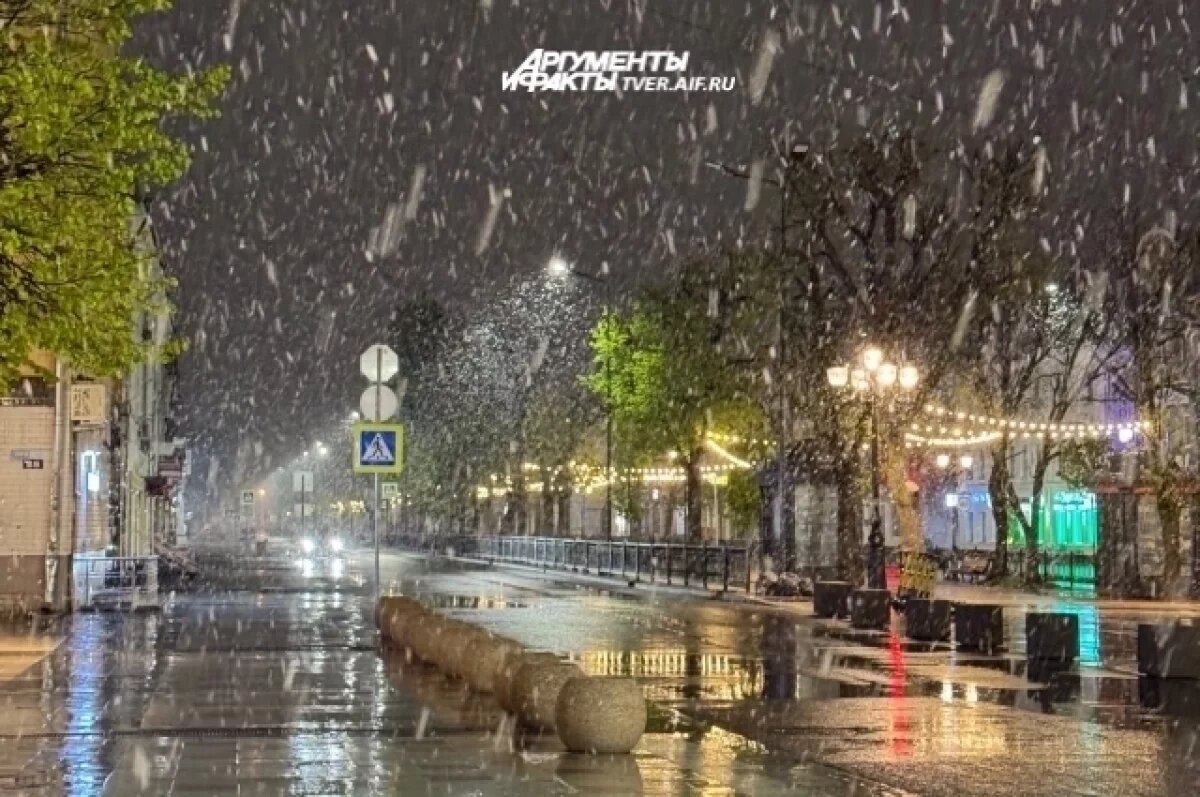    В Твери в ночь на 6 мая снова прошёл снег