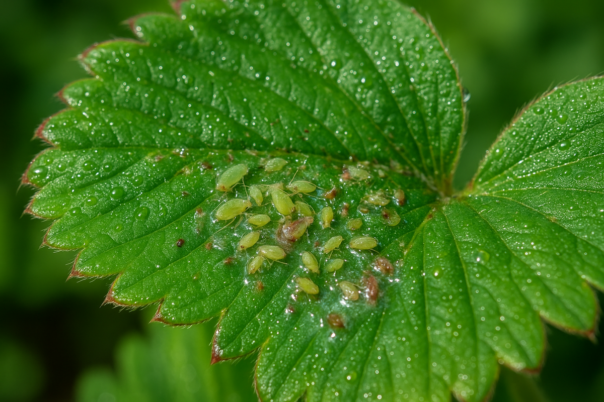 Тля после обработки нашатырным спиртом на клубнике