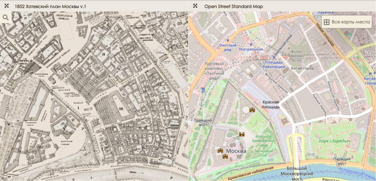 Две карты дного места.