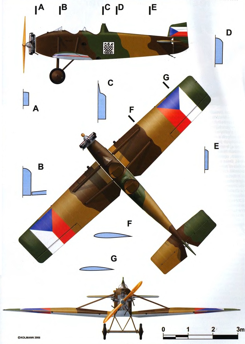 схема курьерского самолета Avia Bk.11.17. Рисунок П. Колманна