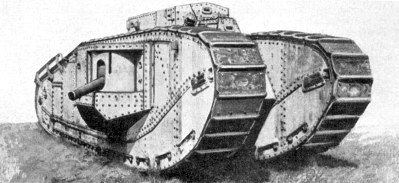 Британо-американский тяжелый танк MK VIII Liberty. Разработан в конце Первой Мировой войны, но в боевых действиях принять участия не успел. Что-то подобное, но на более высоком техническом уровне планировали получить, создавая TOG II