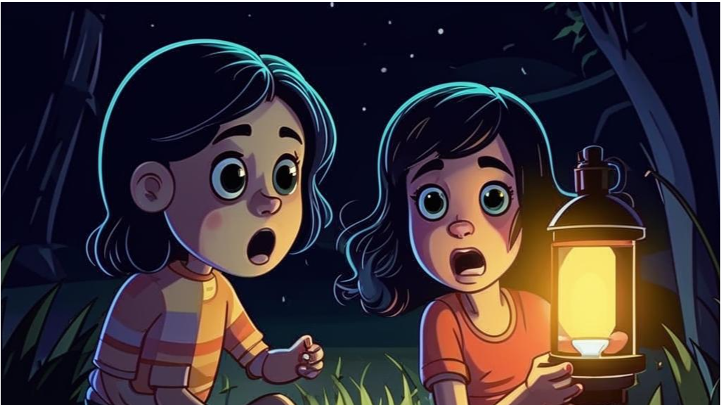 Темная-темная, страшная-страшная ночь. Изображение создано с помощью нейросети Кандинский.