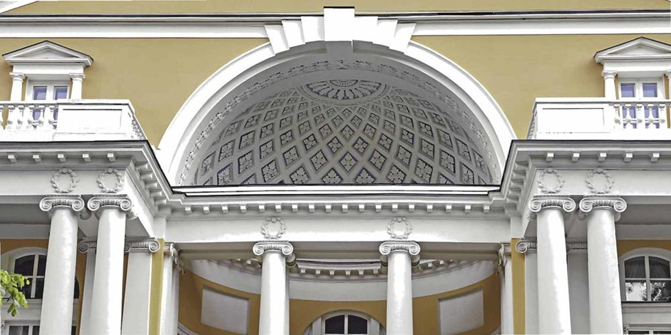 Главный фасад после реставрации. Фото: Департамент культурного наследия города Москвы.