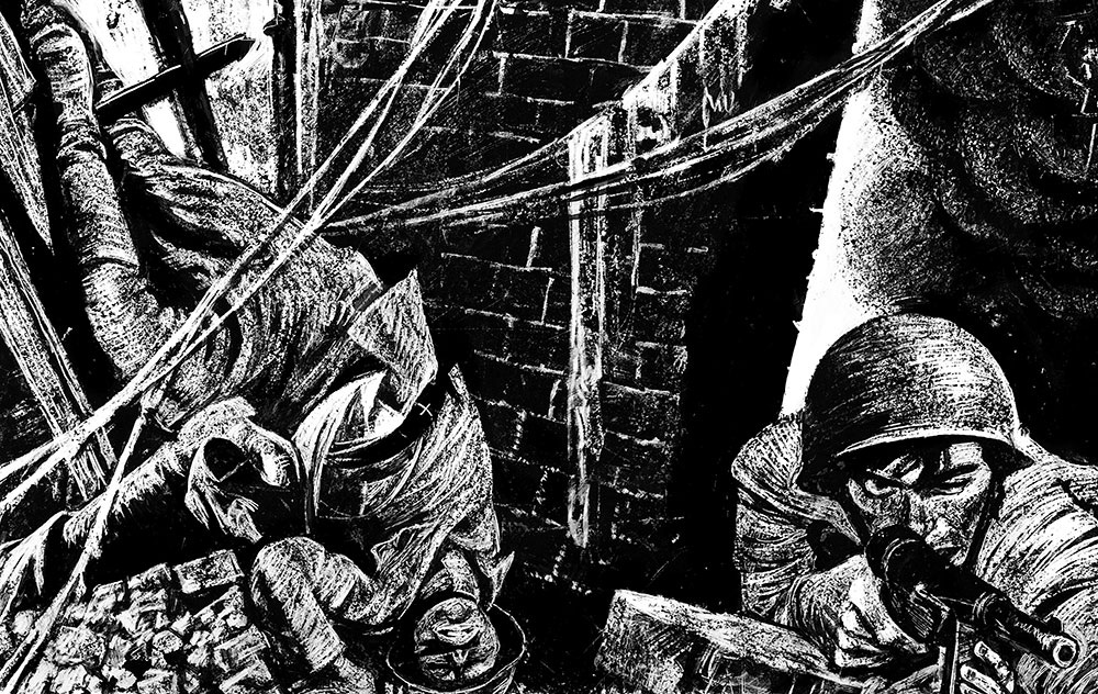 рисунок из книги Б.Л.Васильев "В списках не значился" (издательство "Речь")