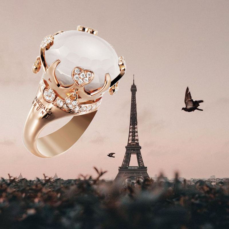 Кольцо Pasquale Bruni Sissi из розового золота с кварцем и бриллиантами