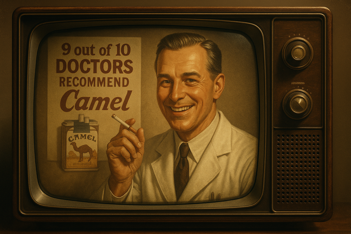 В середине XX века реклама утверждала: 9 из 10 докторов рекомендуют Camel. Это стало началом масштабной манипуляции.