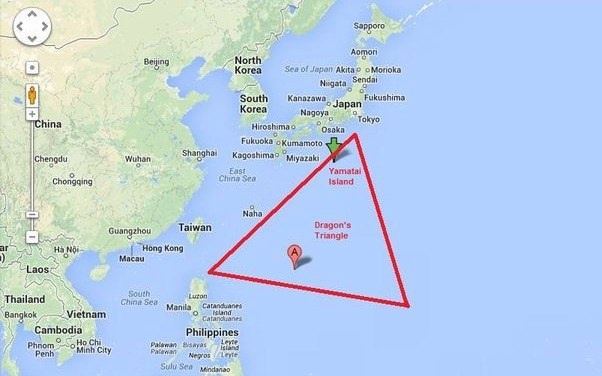 Треугольник дьявола на гугл-карте