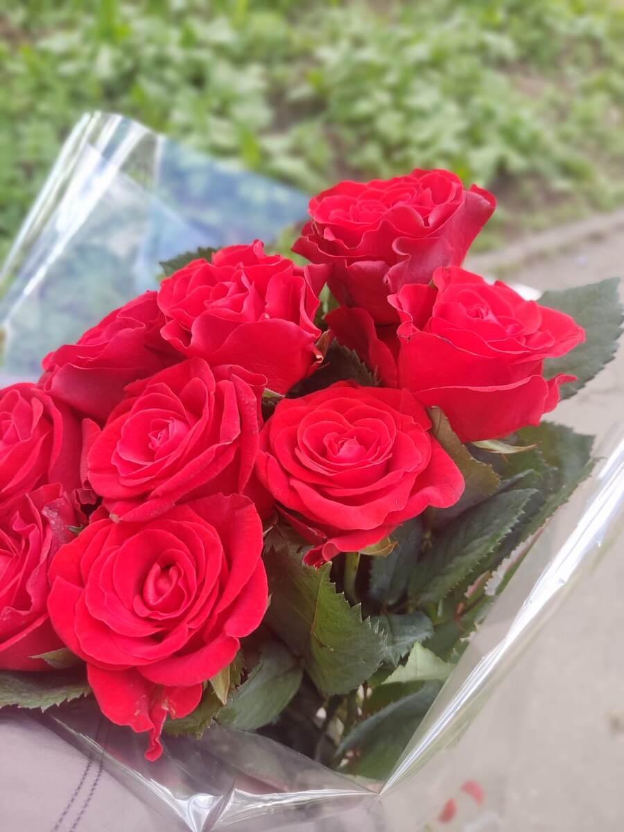 Букет от доченьки. Фото автора. 