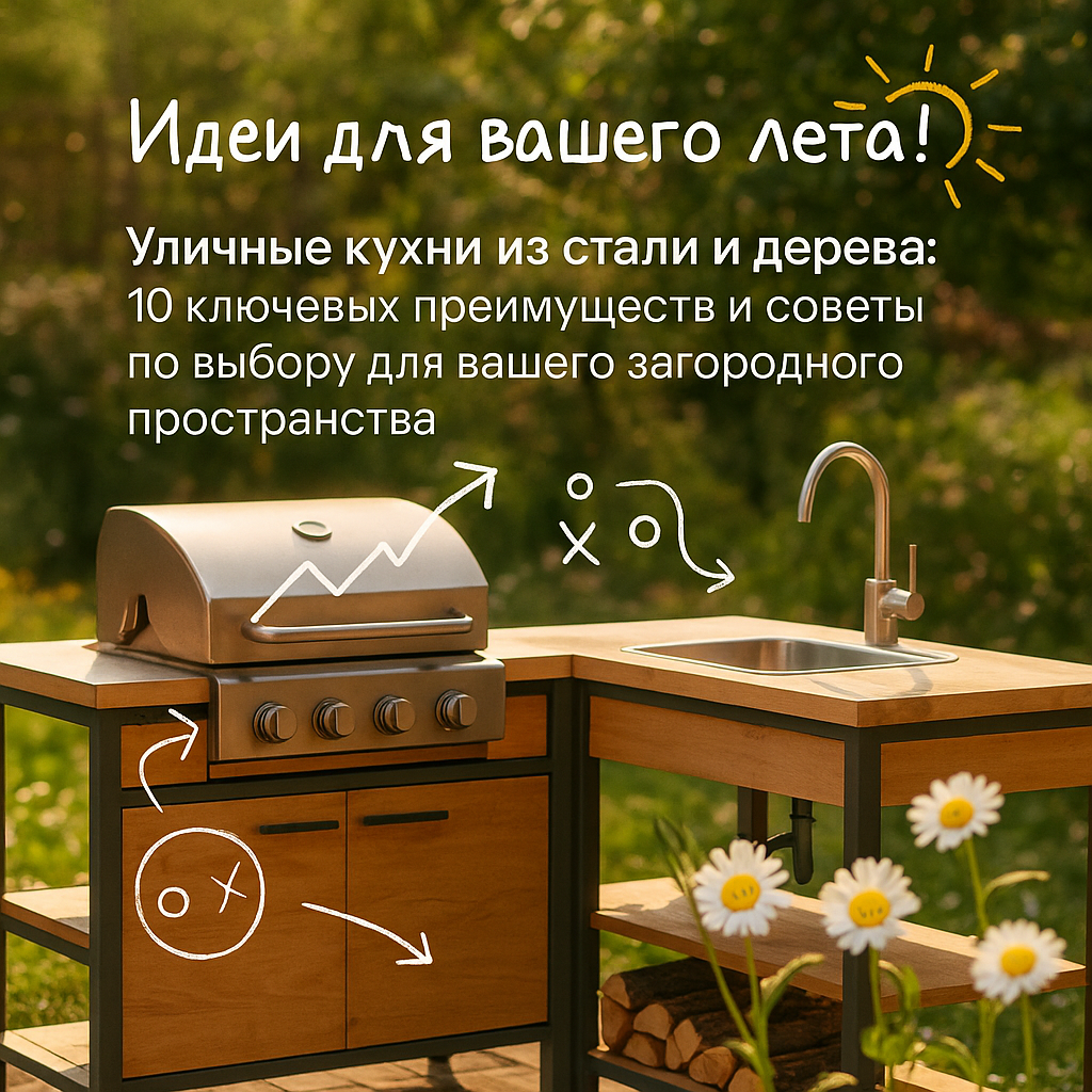    Уличные кухни из стали и дерева: 10 ключевых преимуществ и советы по выбору для вашего загородного пространства