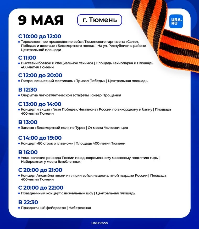 Афиша на 9 Мая в Тюмени. Фото: URA.RU