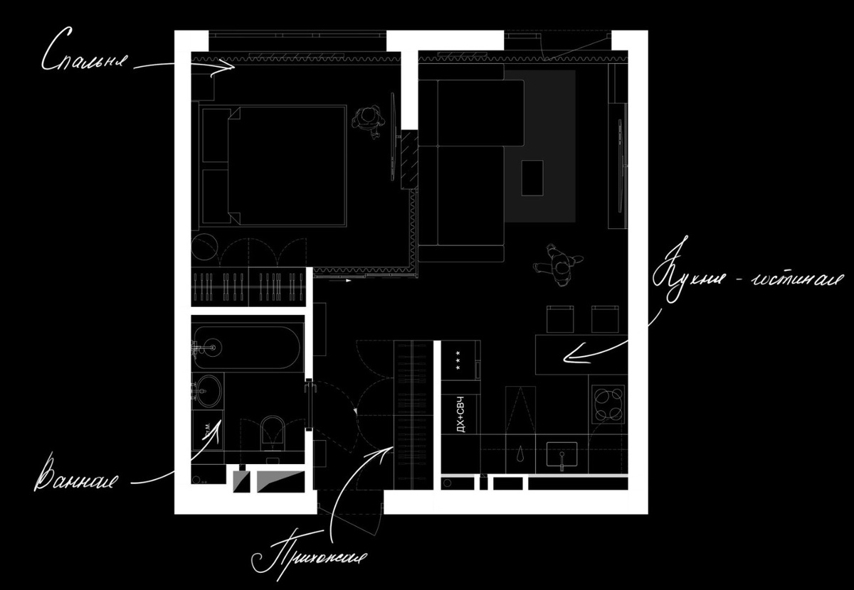 Планировочное решение в ЖК "Речной порт", г. Тюмень