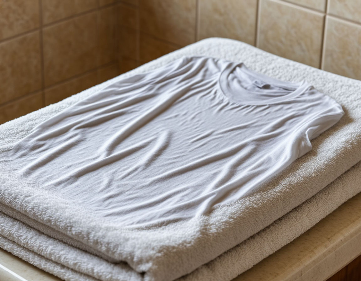 Положите мокрую вещь на сухое банное полотенце