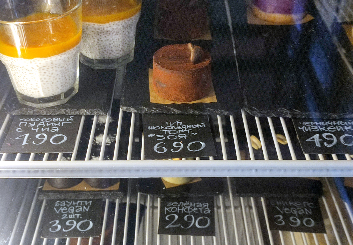 Цены в кафе на пирожное